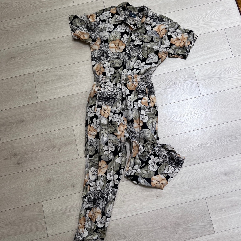 Vintage Tropical Floral jumpsuit- Liz Wear